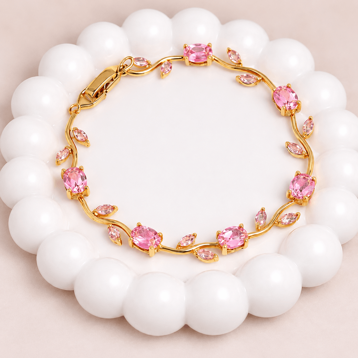 Tulip Rapunzel Vine Leaf Crystal Bracelet – Multiple Colors