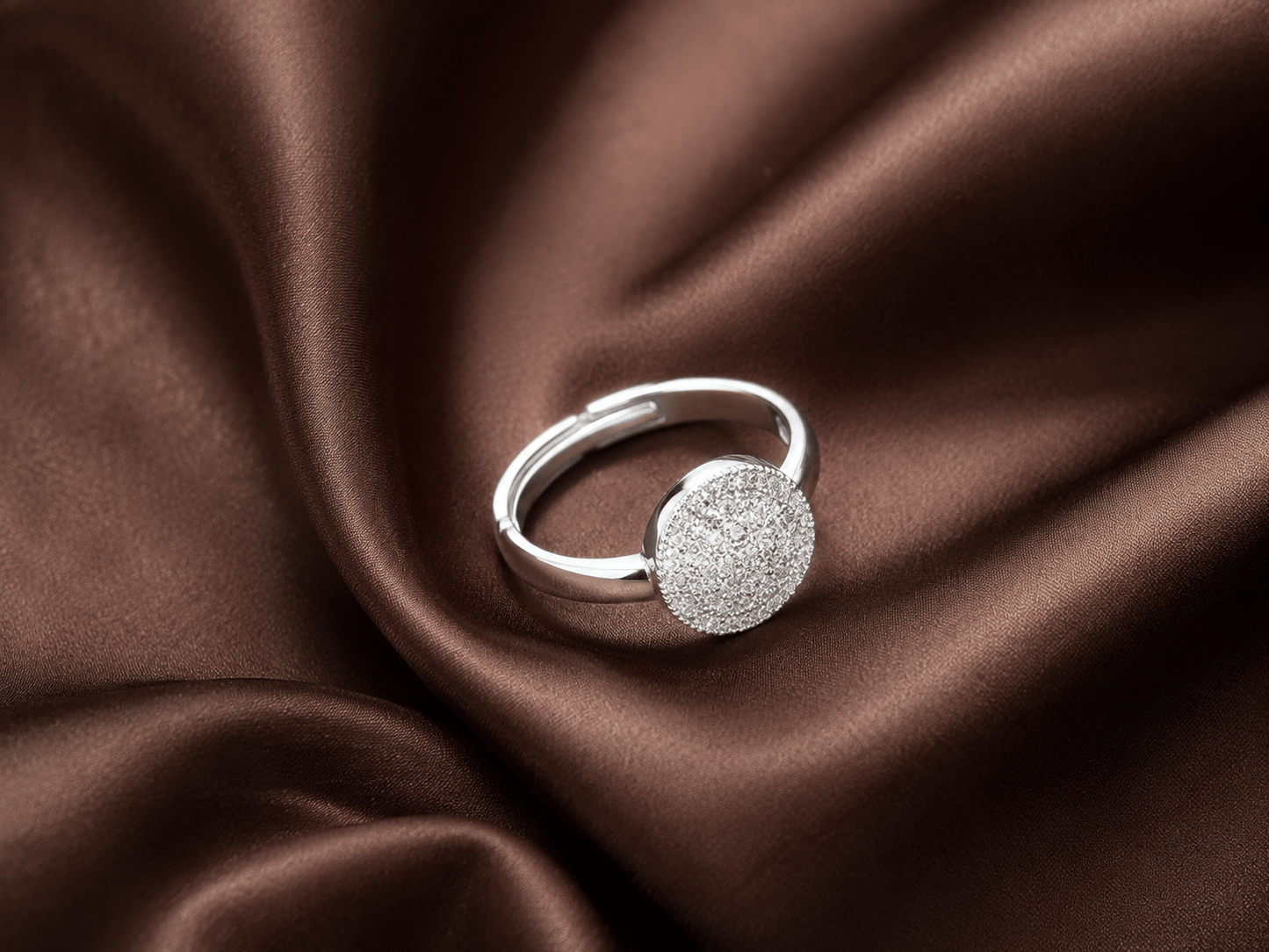 Luxury Zircon Adjustable Ring – Elegant Crystal Statement Ring for Women