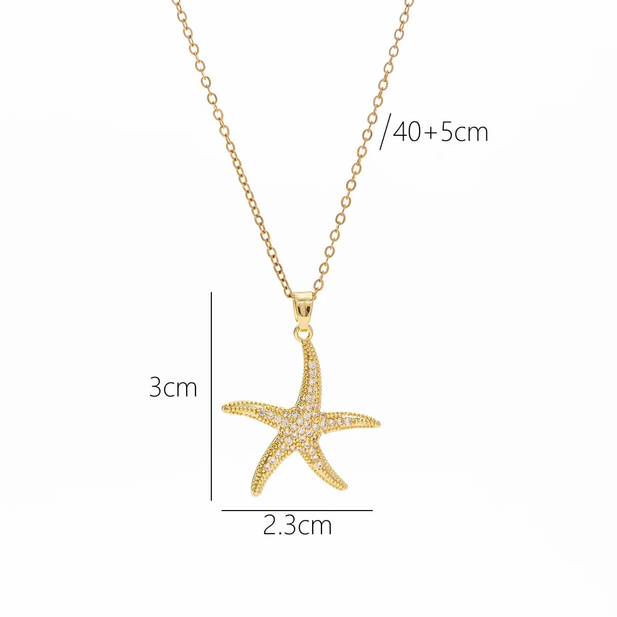 Elegant Starfish Crystal Necklace – Premium Gold & Silver Pendant for Women