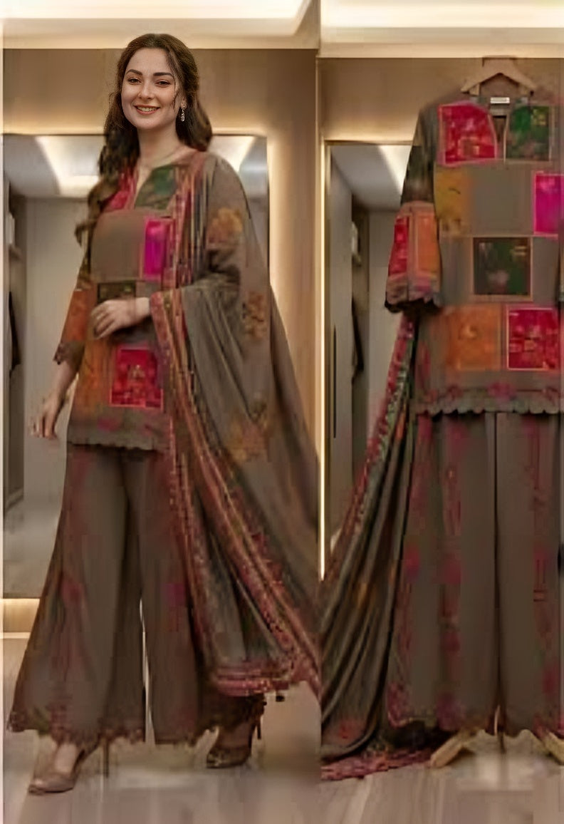Charizma CH-78 Embroidered Lawn Suit with Chiffon Dupatta | AF TEX Summer Collection | Unstitched 3 Piece Pakistani Dress
