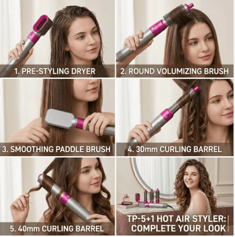 3-in-1 / 4-in-1 / 5-in-1 Hot Air Styler Brush – Dry, Smooth, Volumize & Curl