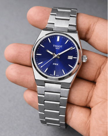 Premium Luxury Integrated Steel Blue Dial Quartz Watch for Men