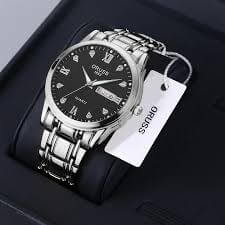 CHRONOS Men's Fashion Quartz Watch Business Casual Analog Calendar Stainless Steel Wrist Watch