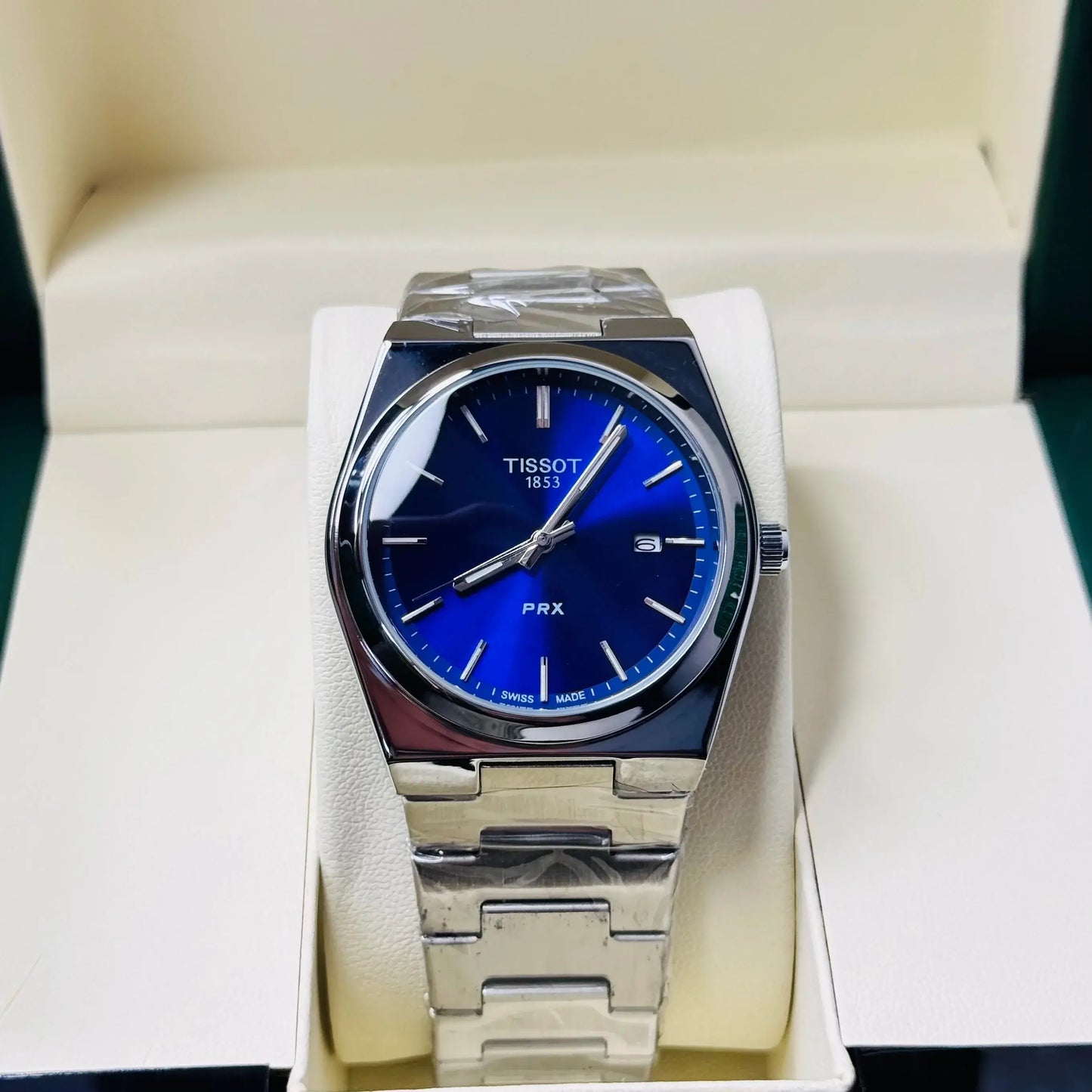 Premium Luxury Integrated Steel Blue Dial Quartz Watch for Men