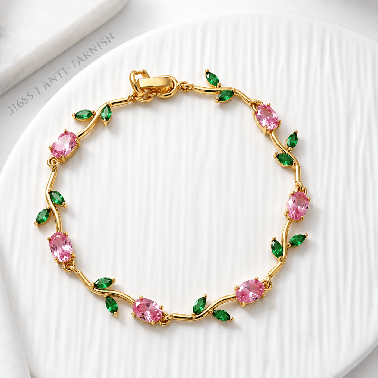 Tulip Rapunzel Vine Leaf Crystal Bracelet – Multiple Colors