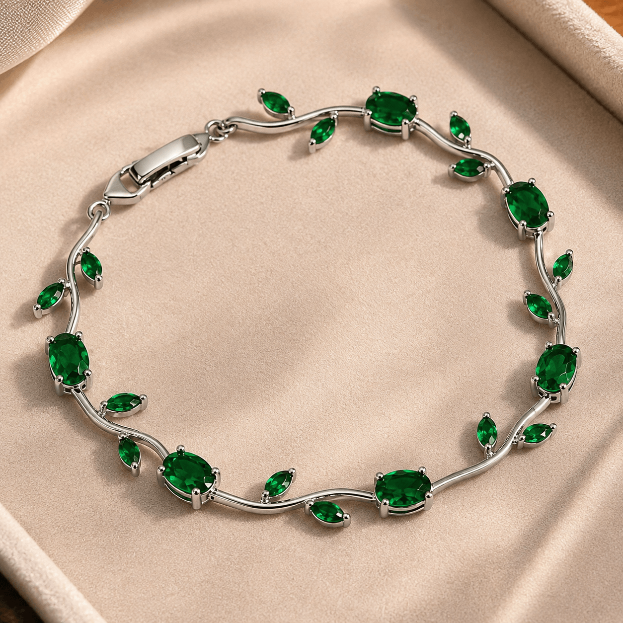 Luxury Crystal Vine Bracelet – Premium Zircon Floral Bracelet for Women | Gold & Silver Finish