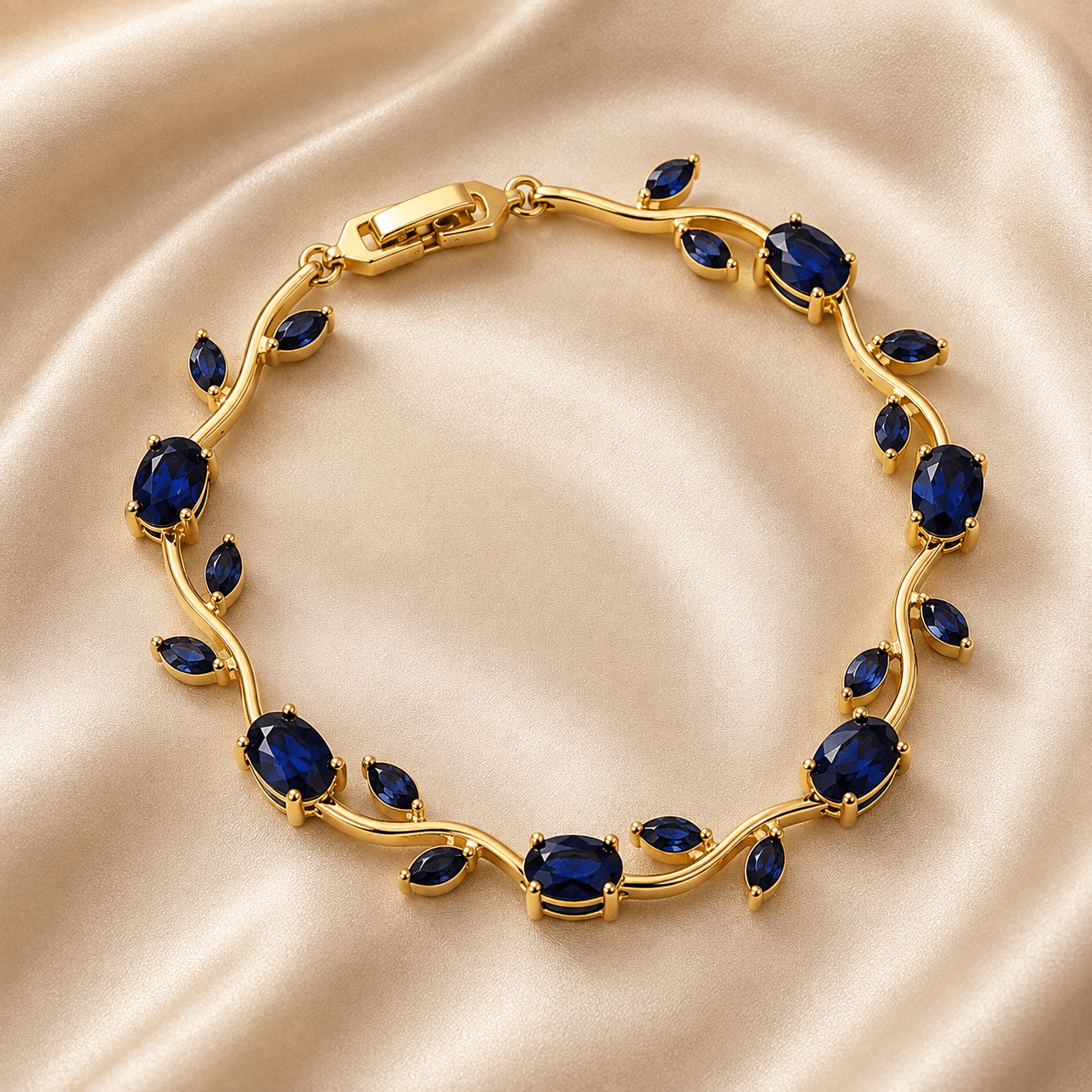 Luxury Crystal Vine Bracelet – Premium Zircon Floral Bracelet for Women | Gold & Silver Finish