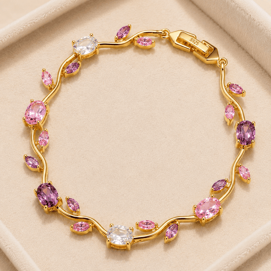 Tulip Rapunzel Vine Leaf Crystal Bracelet – Multiple Colors