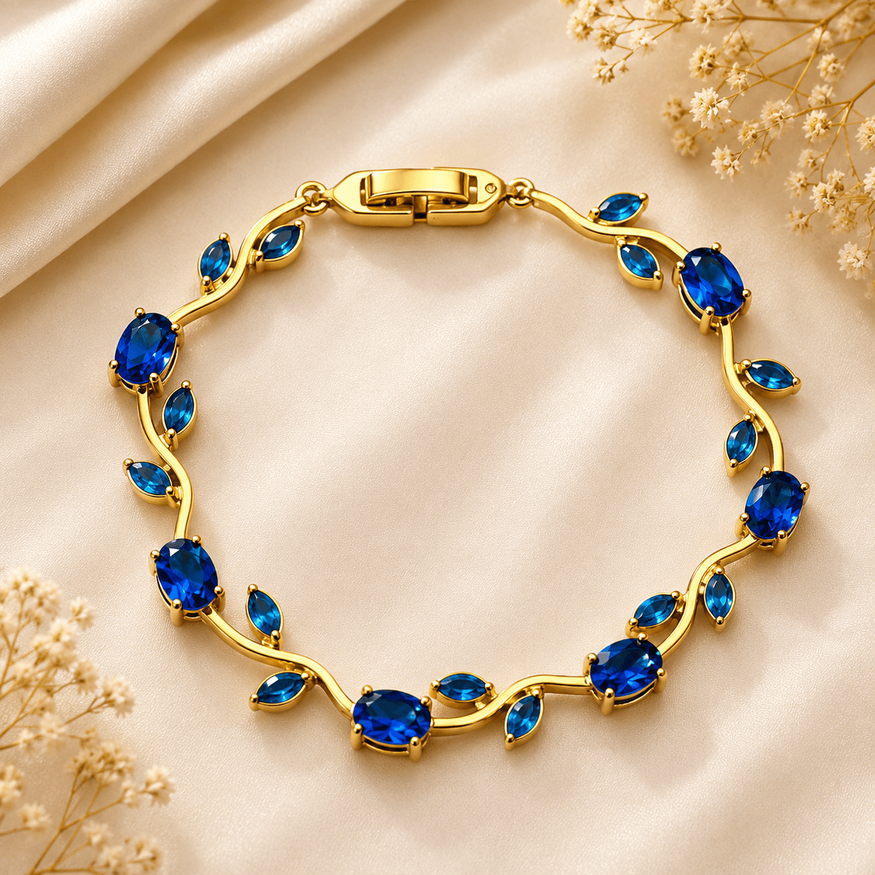 Tulip Rapunzel Vine Leaf Crystal Bracelet – Multiple Colors