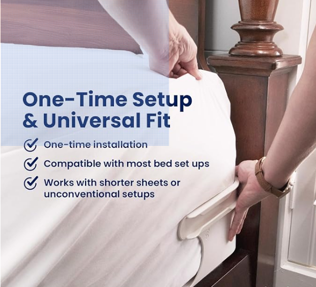 The Original USA Patented Zlumber Lock – Secure Sheet Holder with Heavy-Duty Mattress Straps – No More Loose Bedding, Universal Fit, Easy One-Time Installation