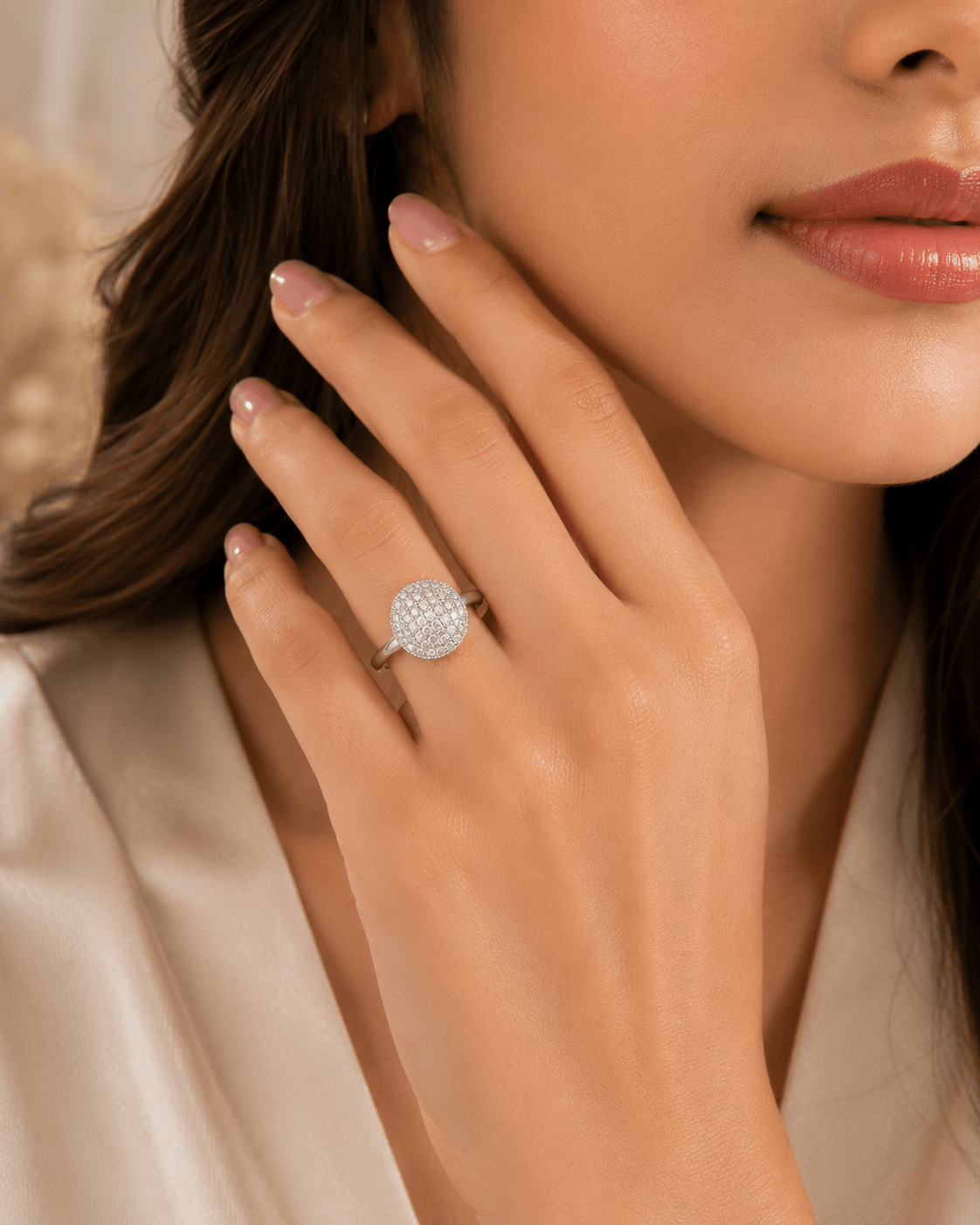 Luxury Zircon Adjustable Ring – Elegant Crystal Statement Ring for Women