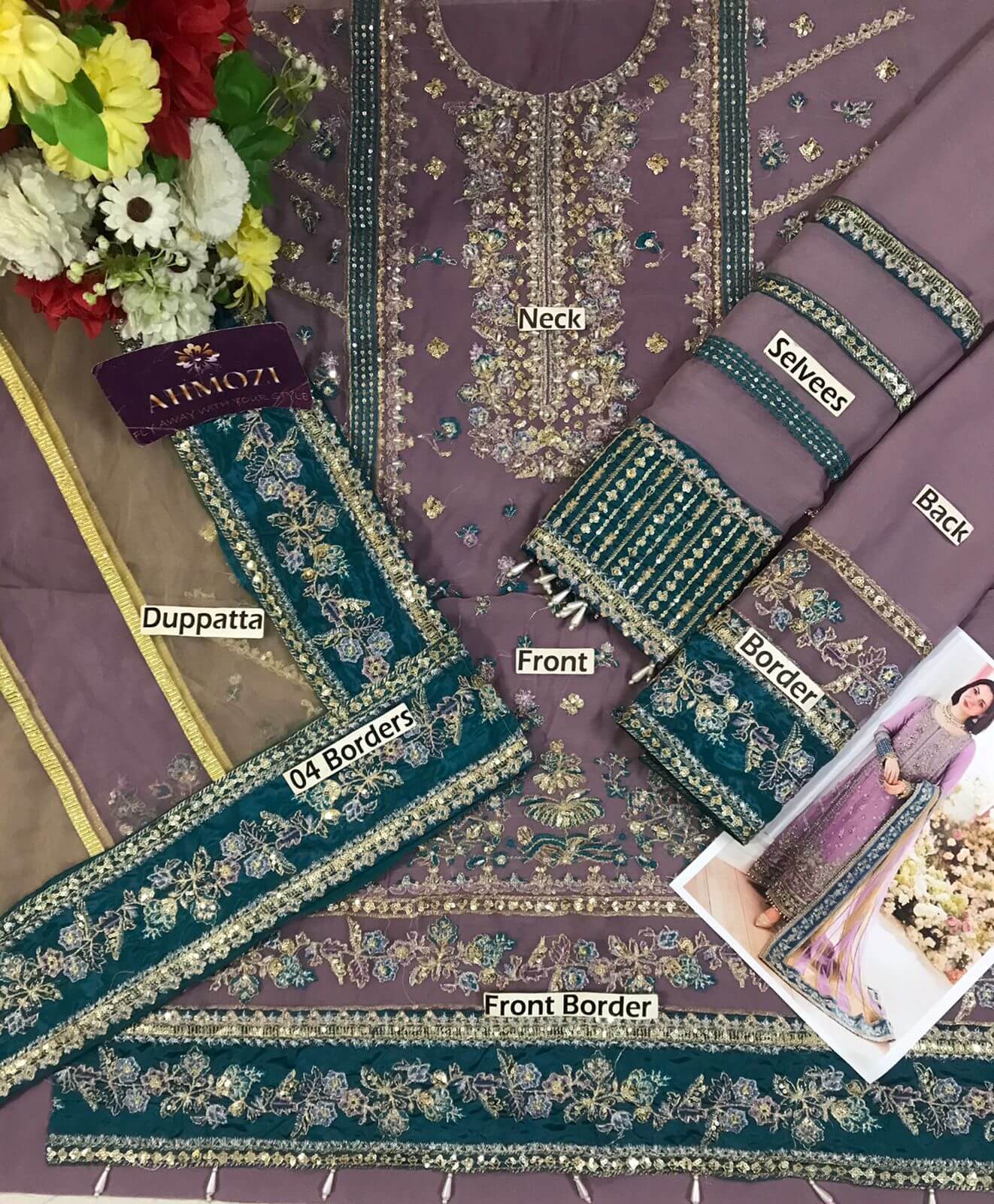 Charizma - Dastan-E-Jashan - Embroidered Chiffon 3 Piece Unstitched DJ5-08