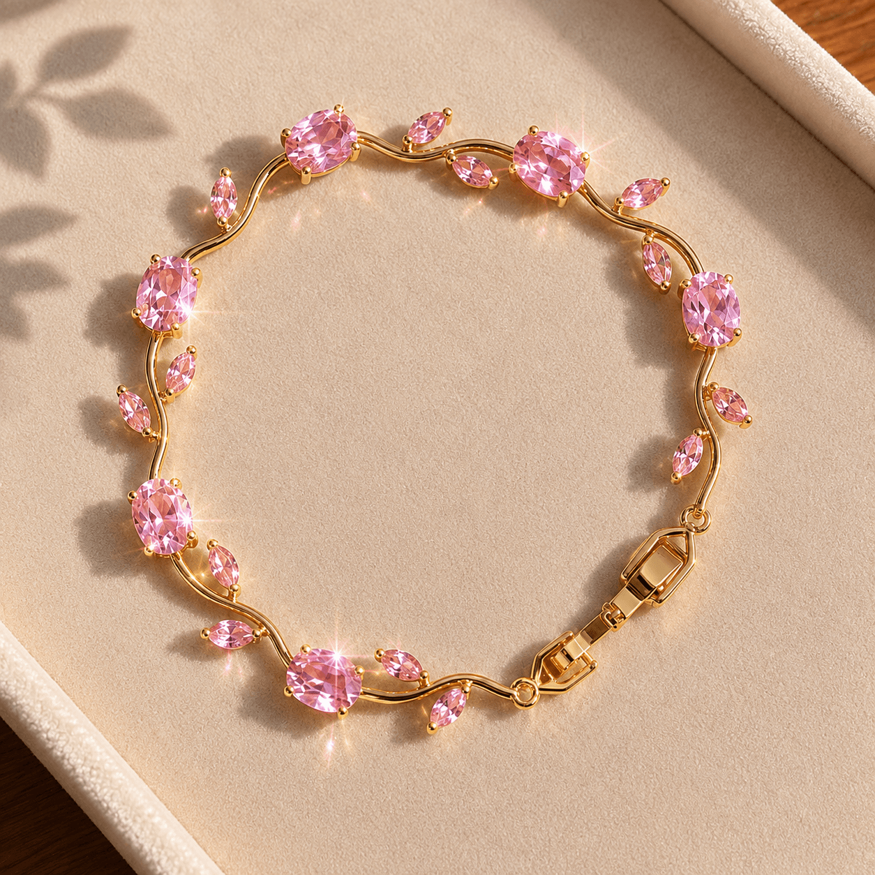 Luxury Crystal Vine Bracelet – Premium Zircon Floral Bracelet for Women | Gold & Silver Finish