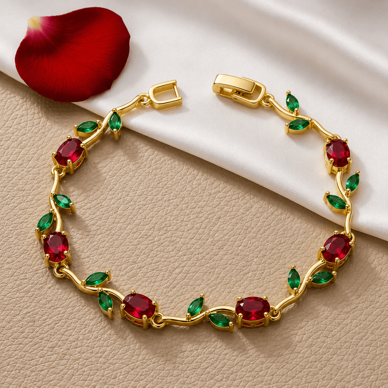 Luxury Crystal Vine Bracelet – Premium Zircon Floral Bracelet for Women | Gold & Silver Finish