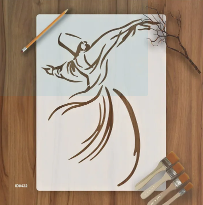 Calligraphy Reusable Stencil for Canvas and wall painting (Pack OF 2)