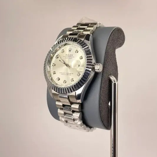 RLX MG 40MM - Silver Oyster Chain - Fluted Bezel Silver - Silver