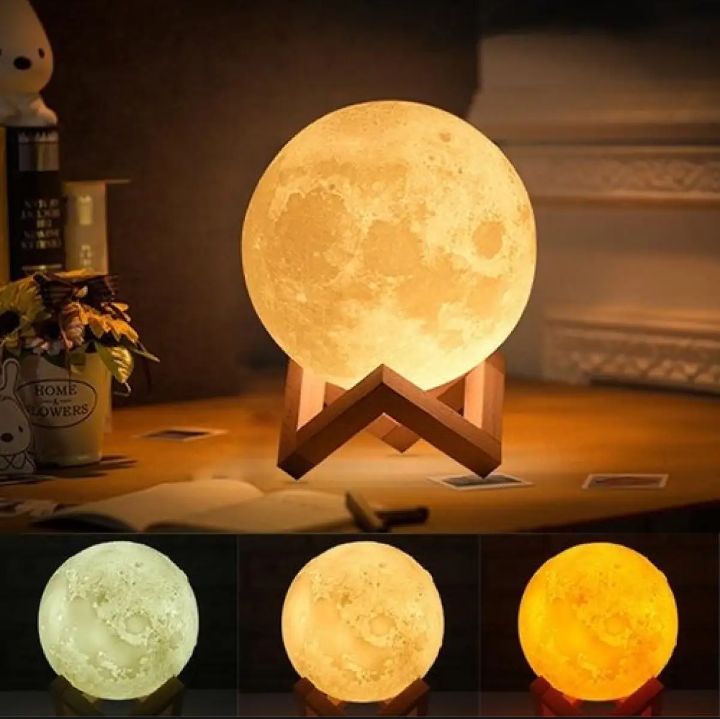 USB Moon Lamp 7 Color Changing Led Lights Himalayan Salt Lamp