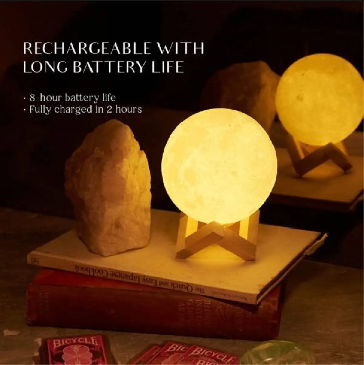 USB Moon Lamp 7 Color Changing Led Lights Himalayan Salt Lamp