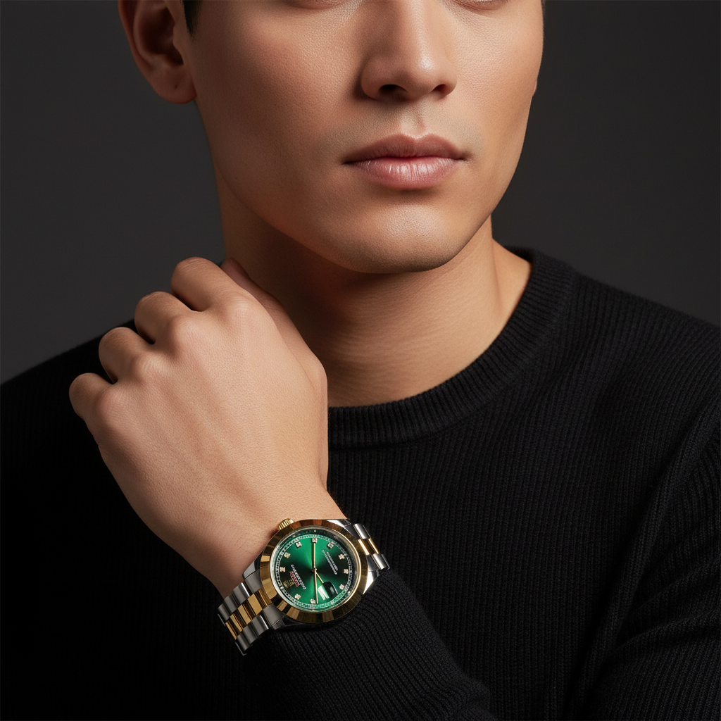 Datejust Two-Tone Green Dial – Luxury Automatic Watch for Men