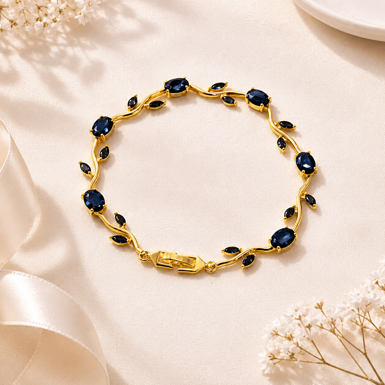 Tulip Rapunzel Vine Leaf Crystal Bracelet – Multiple Colors