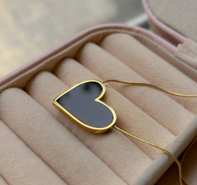 18K gold-plated stainless steel necklace with a heart shape