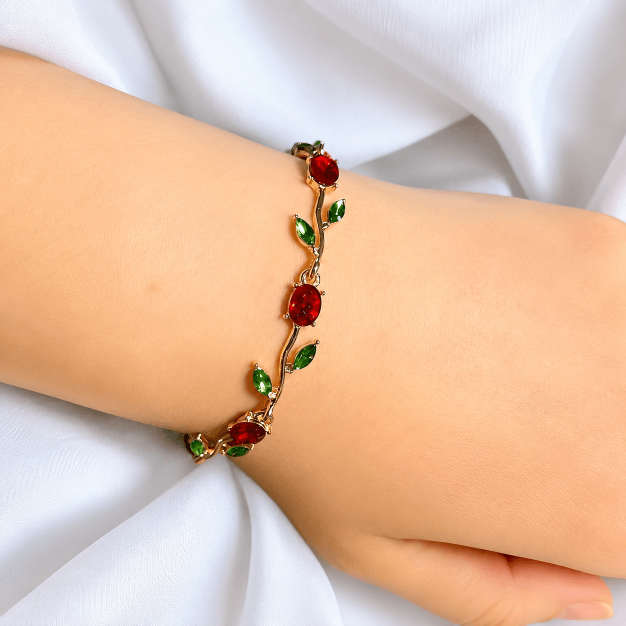 Tulip Rapunzel Vine Leaf Crystal Bracelet – Multiple Colors