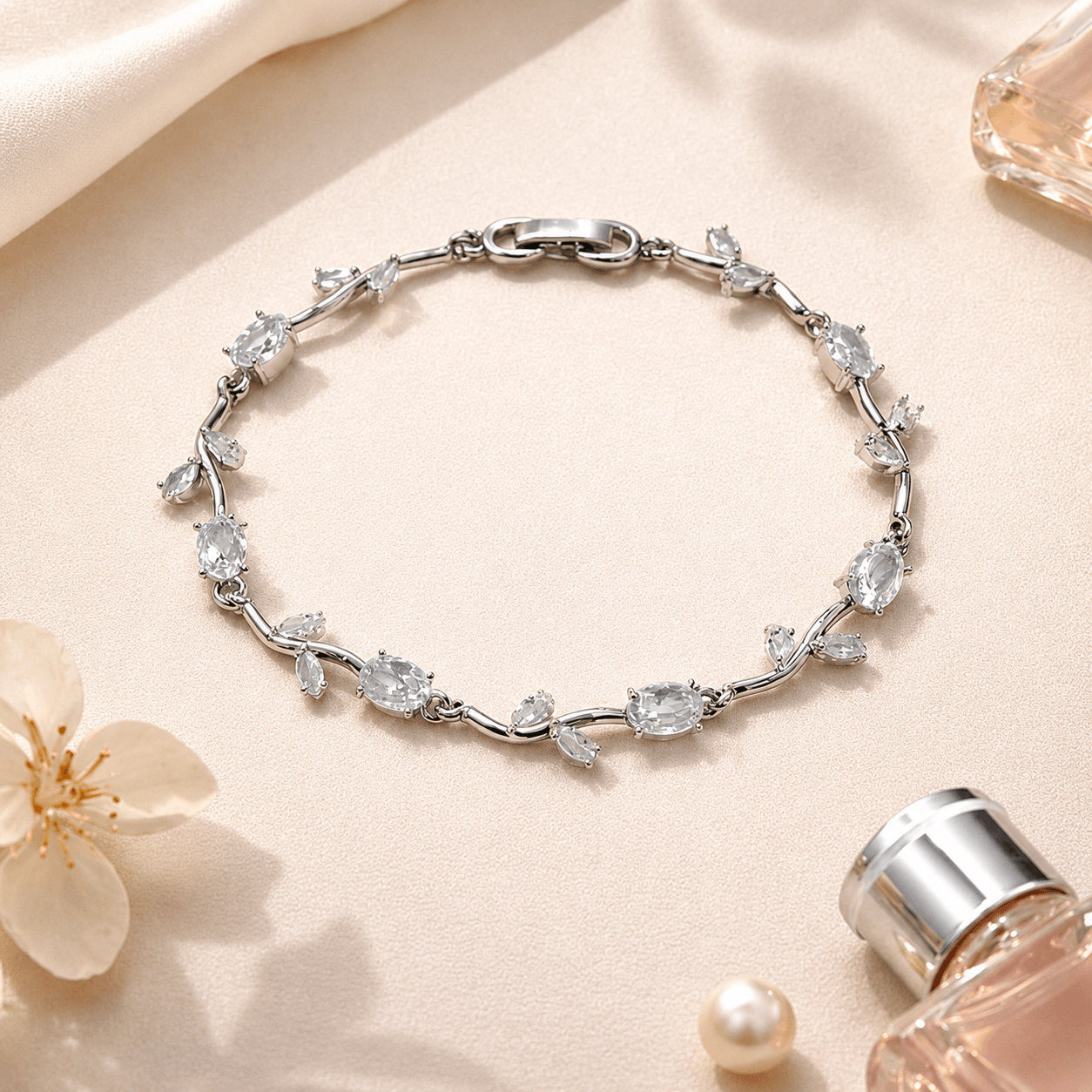 Tulip Rapunzel Vine Leaf Crystal Bracelet – Multiple Colors