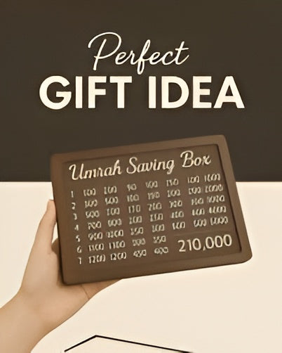 Umrah Savings Box 280 Days Wooden Money Saving Jar for Hajj Umrah Islamic Halal Savings Plan Daily Pilgrimage Tracker Gift for Muslims Eid Ramadan Savings Box