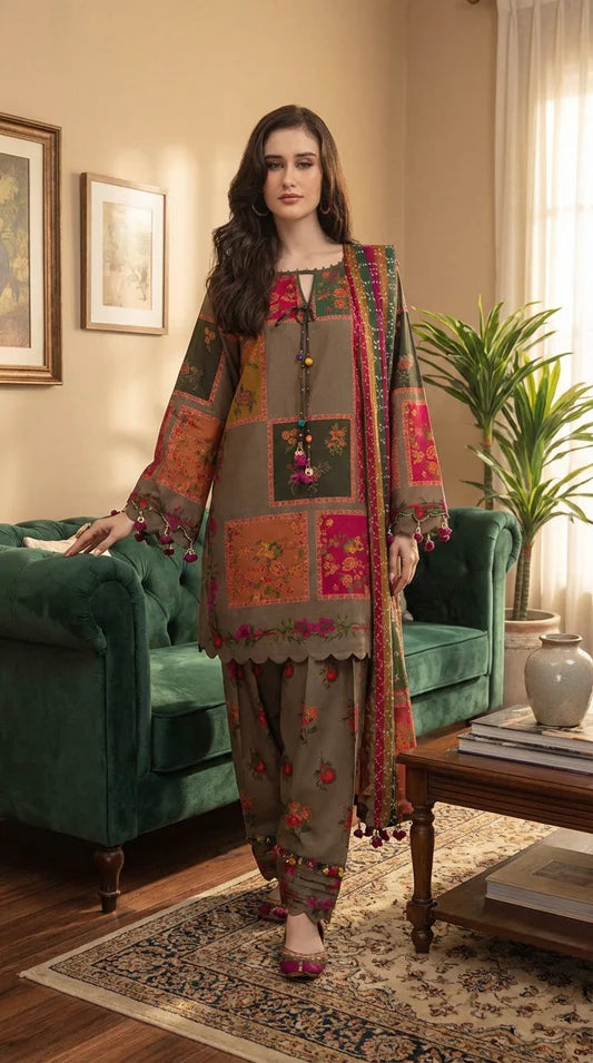 Charizma CH-78 Embroidered Lawn Suit with Chiffon Dupatta | AF TEX Summer Collection | Unstitched 3 Piece Pakistani Dress