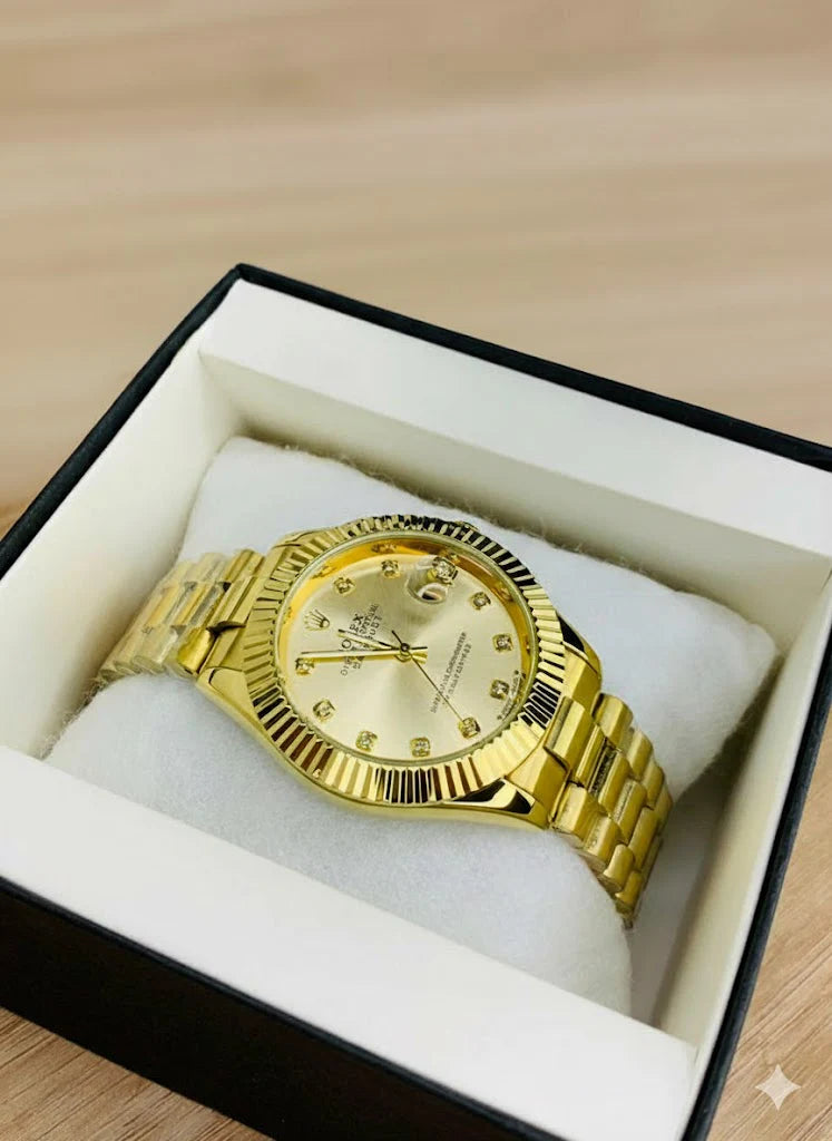 Luxury Pure Gold Stainless Steel Watch – Premium Design
